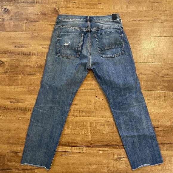 Vince Crop Jeans Sz 26 Blue Redline Selvedge USA Distress Button Fly YGI D2-76 - Picture 8 of 12